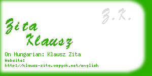 zita klausz business card